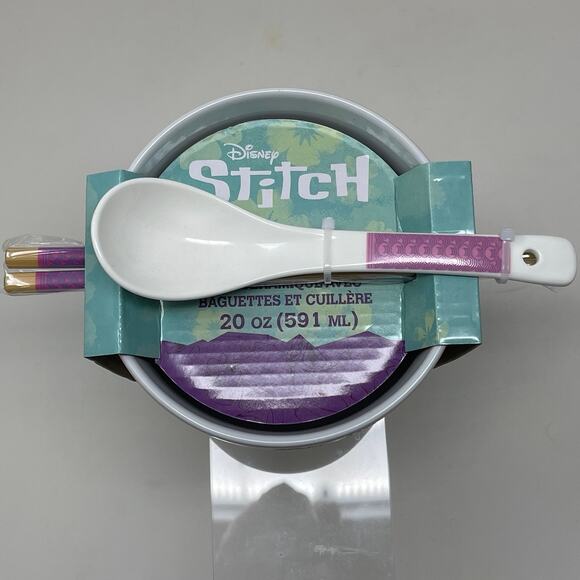 Disney Stitch & Lilo Ramen Ceramec Bowl Set with Chopsticks & Spoon 20 Oz. Bowl - Picture 3 of 12